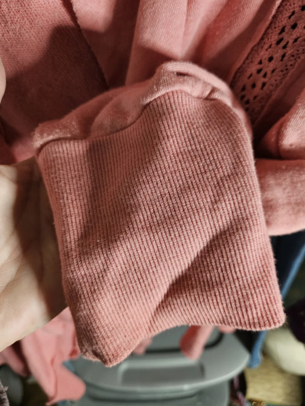 Cato Pink Crochet-Trim Open Front Cardigan Sweater